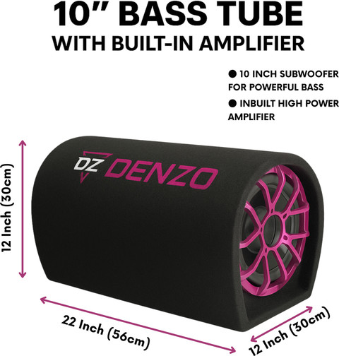 Denzo DZ1001 10inch Basstube With Inbuilt Amplifier PLUG PLAY