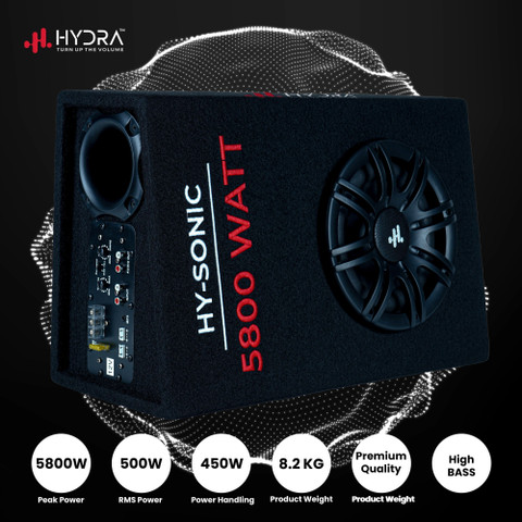 Hydra HY-SONIC 5800WATT 8 inch Active Enclosure Powered Subwoofer