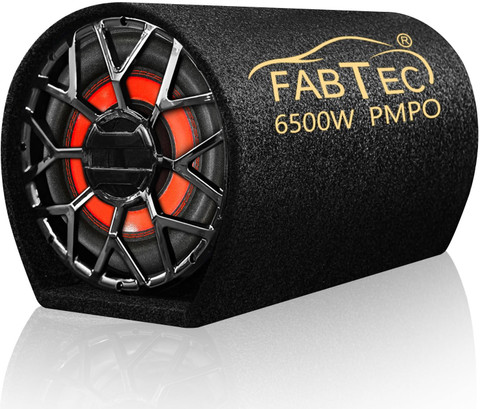 FABTEC Active Car 12 Inch Plug and Play (Built-In Amplifier) Bass Tube  Subwoofer