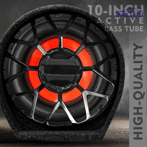 FABTEC Active Car 10 Inch Plug and Play (Built-In Amplifier) Bass Tube  Subwoofer