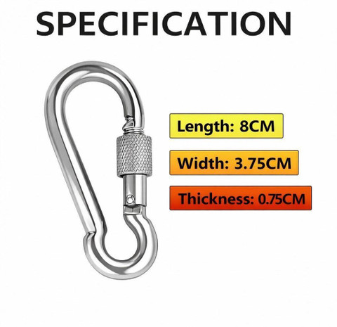 DXJIYAWORLD Heavy Duty Carabiner Hook Pack of 4 | Multipurpose