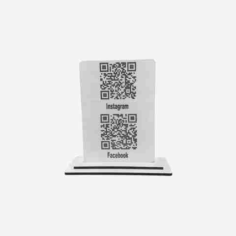 Gifwoods Custom Wooden QR Code Sign with Stand Card Display Stand