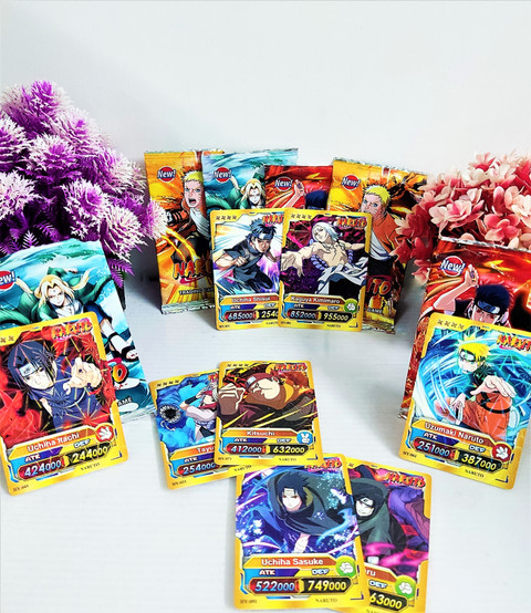希少NARUTOエッチングカードコレクション3 SASUKE &SAKURA Thrifx Premium First Ever Naruto Cards 50 Pcs Booster Sasuke