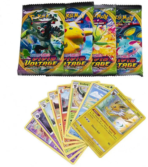 Pokemon TCG Vivid Voltage Booster Pack Sword & Shield Rare Authentic 10  Cards