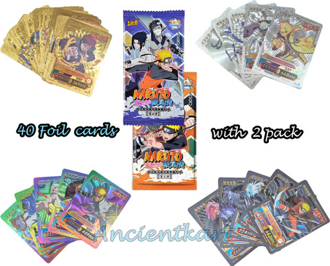 AncientKart New Naruto Rainbow Black Gold Silver PVC set of 40