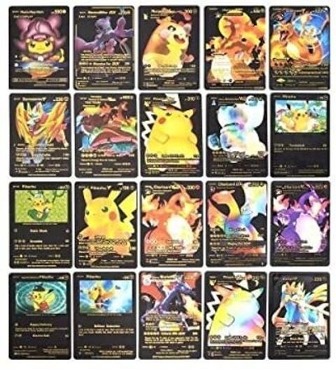 CrazyBuy Pokemon 55 Pcs Black Foil Cards (, V, GX, EX & Basic