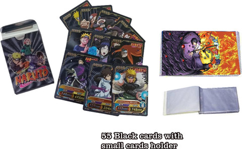 AncientKart New Naruto Black PVC waterproof 55 cards with Album