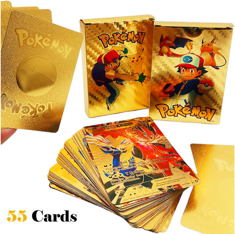 55 golden pokemon cards Amazon.com: PCS Gold Packs Rare Cards Deck Box Gold Foil Card for Fans/Kids/Collectors Gifts (No Duplicates) (55 Pcs A) : Toys & Games Johnnie Boy Pokemon Cards for