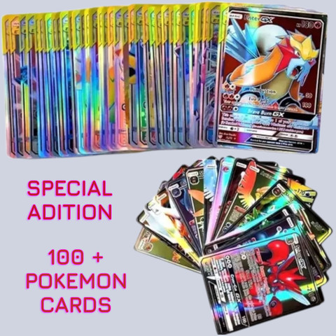 taka saki 100 pokemon cards for 5 6 7 8 9 years KIDS - 100 pokemon