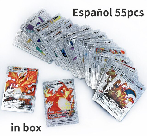 FITUP ™Waterproof 55pcs Pokemon TCG Silver Card Box V Series Vmax