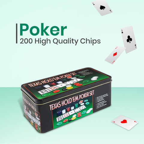 Picfest 200 Chip Premium Casino Poker Game Set and Blackjack Table
