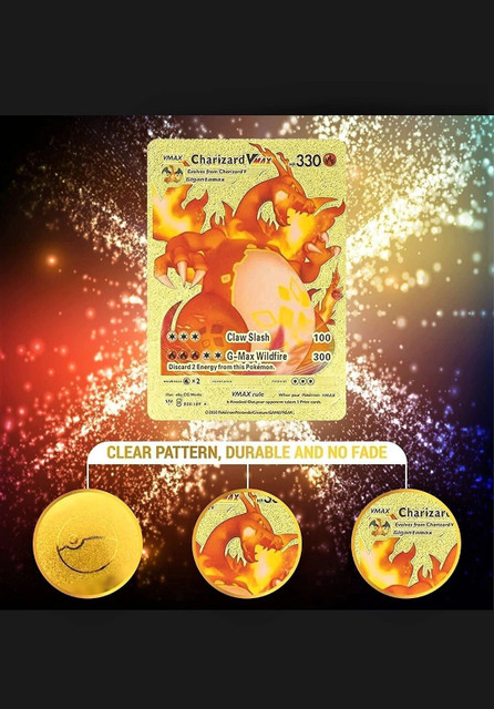 Thrifx Premium Pokemonne 10 Pcs Gold Metal Card Vmax Vstar Gx V Cards (1  Booster Free) - Premium Pokemonne 10 Pcs Gold Metal Card Vmax Vstar Gx V  Cards (1 Booster Free) .
