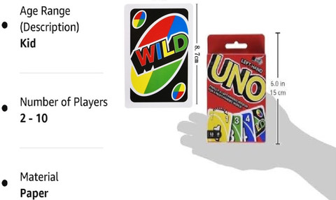 Toyporium Uno Playing Cards Fun Game for Family Night, Travel Game