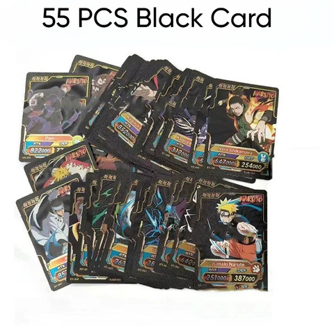 CravingKart Naruto Black Foil Anime Card Game – 55 Playing Cards