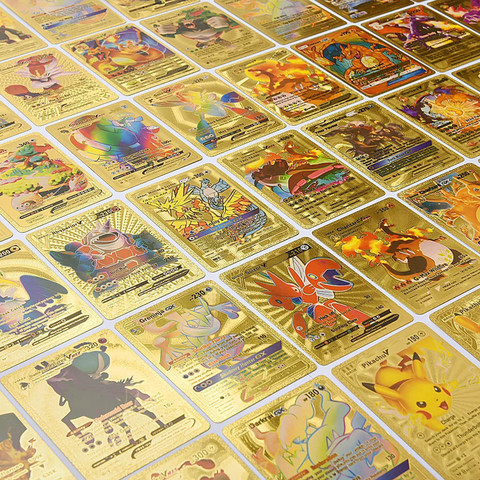 14k gold pokemon card Golden Pokemon Card  55 Rare Foil VMAX GX EX Set  TCG Cardify
