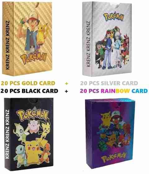 pokemon cards gold and silver and black 55 Pcs Poke Mon Gold