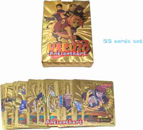 TCG Naruto Gold Playing cards Rare waterproof PVC set of 55