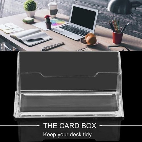 DNHCLL 1 Pack Clear Business Card Holder 3 Tiers Plastic Card Stand Organizer Card