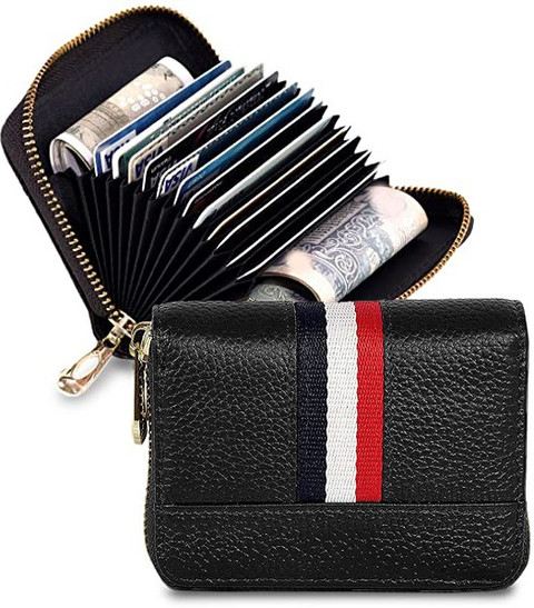 StealODeal 12 Slot Leather Money Wallet Credit/Debit Zipper Purse 15 Card  Holder