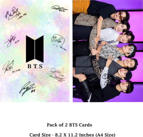 Stylotrendz Pack of 2 A4 Size BTS Signature Card and BTS Army BTS