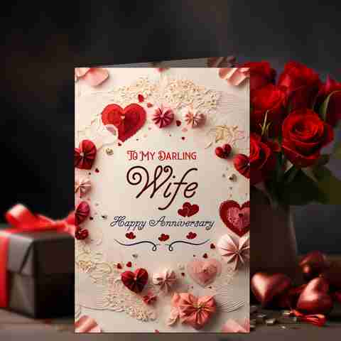 GIFT MY PASSION Happy Anniversary Card To My Darling Wife Greeting