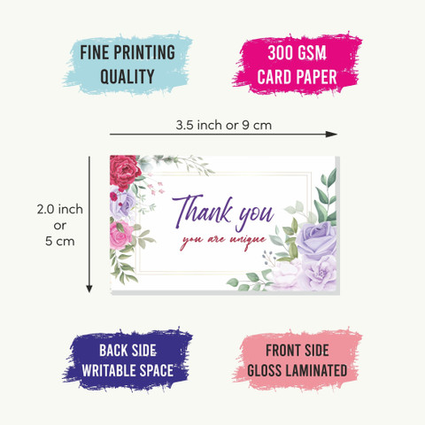 ESCAPER Thank you Cards for Business (3.5 x 2 inche) Thank you for