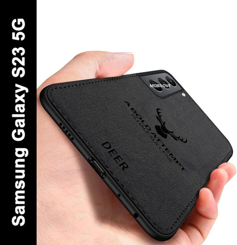 MOBILOVE Back Cover for Samsung Galaxy S23 5G Deer Pattern Cloth