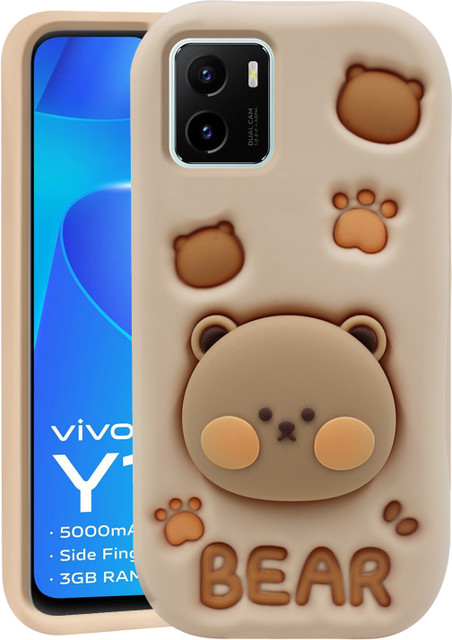 Asgeot Back Cover for Vivo Y15S 4G Cute Funny Bear Case with Bear