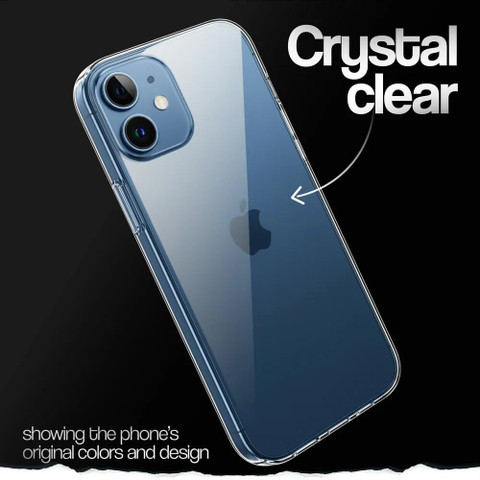 KLAH Back Cover for Apple iPhone 13 mini, Anti-Yellowing Crystal