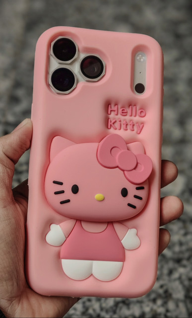 kartflesh Back Cover for iPhone 17 Pro, Cute 3D Hello Kitty Soft