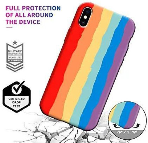 レインボー Apple iPhone Xs Apple iPhone X, Iphone 10, Slim Hybrid Dual Layer Shock