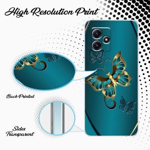 Cravation Back Cover for Redmi 12 5G (Blue, Gold, Silicon) - Image 4
