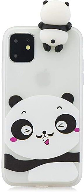 Midos Back Cover for iPhone 11, Silicone 3D Cute Rubber Panda Case