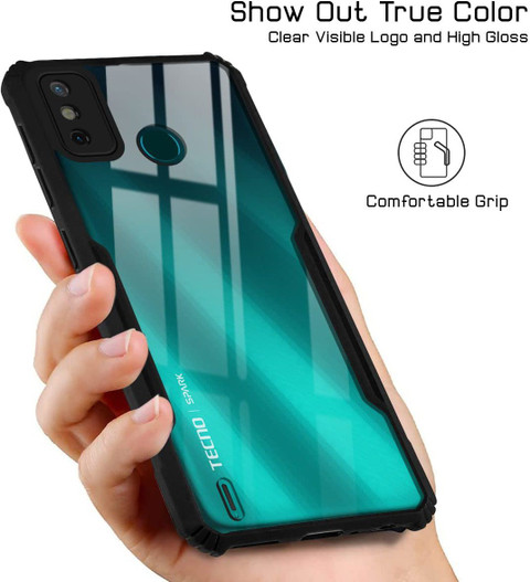Tecno Spark Go Mobile Cover New 2021 For Tecno Spark Go 2020 Go 2021 Hard Back Cover Case (Velvet Touch  Professional Glossy Finish Camera Protection Bump) Dark Grey