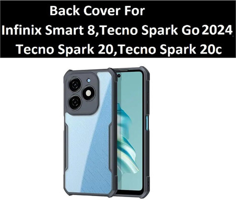 Vlmbr Back Cover for Tecno Spark,Tecno Spark 20C 5g Transparent,Silicon  ,black case cover /,41