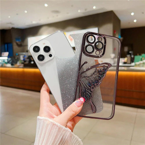 RiverForest Back Cover for iPhone 12, Cute Butterfly Plating Design, Case  For Iphone 12