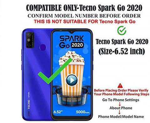 Go 2020 Tecno Spark 2021 Back Cover COVERBLACK Back Cover For