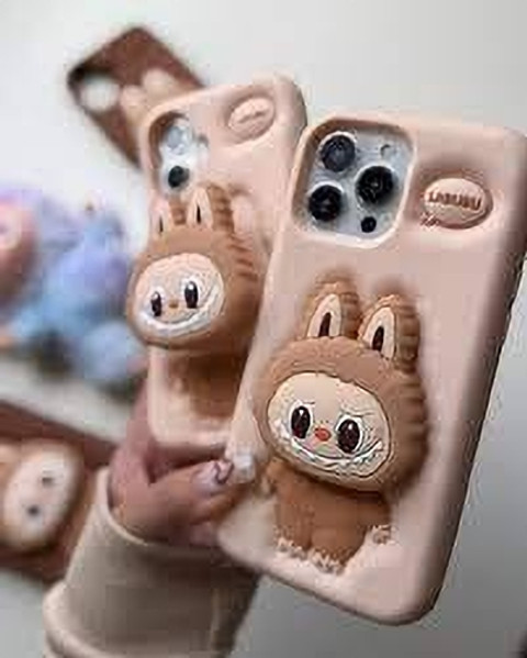 EXOTIC FLOURISH Back Cover for iPhone 16 Pro Max 3D Labubu Cartoon