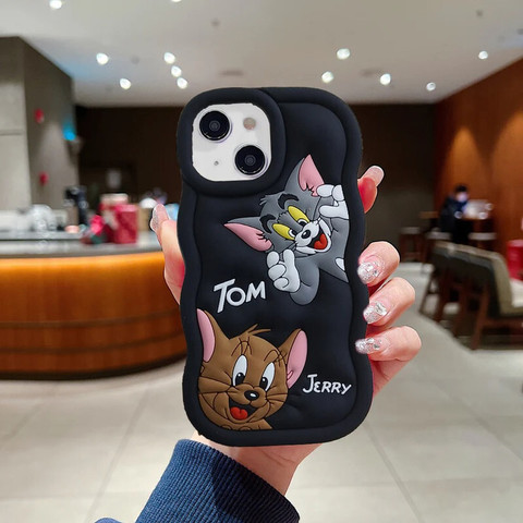 COVERLY Back Cover for Redmi 12 5G, Xiaomi Redmi 12 5G Cute Tom and Jerry  Cartoon Cover, Soft Silicon