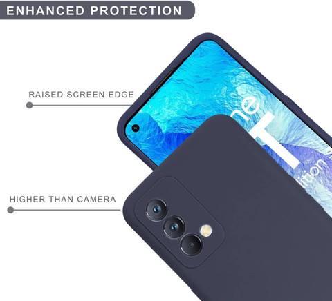WEIOU Cover per realme GT Master Edition Case, Custodia in Morbida Silicone TPU Bordo Dorato Della Placcatura Anti-Graffio Antiurto Protettiva Shell Bumper - Blu