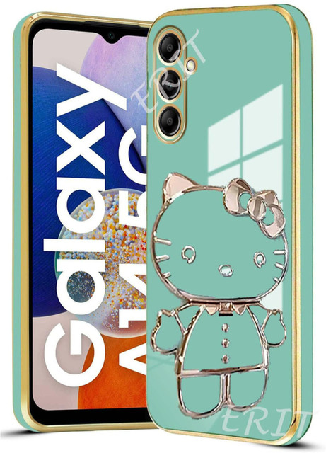 Dallao Back Cover for Samsung Galaxy A14 5G 3D Kitty with Folding Mirror  Stand Slim electroplated case