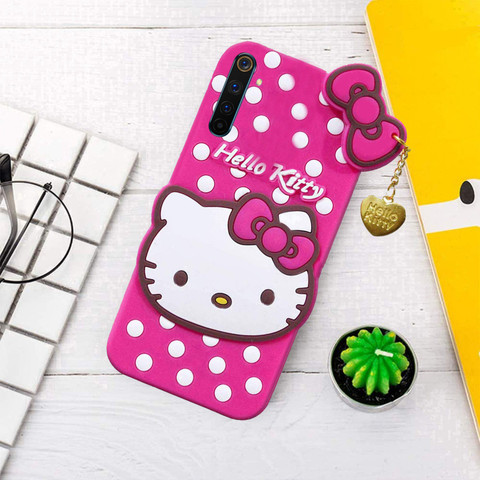 Wowcase Back Cover for Realme Pro, 3D Cute Doll, Cute Hello Kitty Case,  Soft Girl Back Cover with Pendant