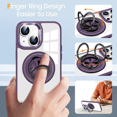 SCALEBEE Back Cover for Apple iPhone 15 Transparent Magnetic