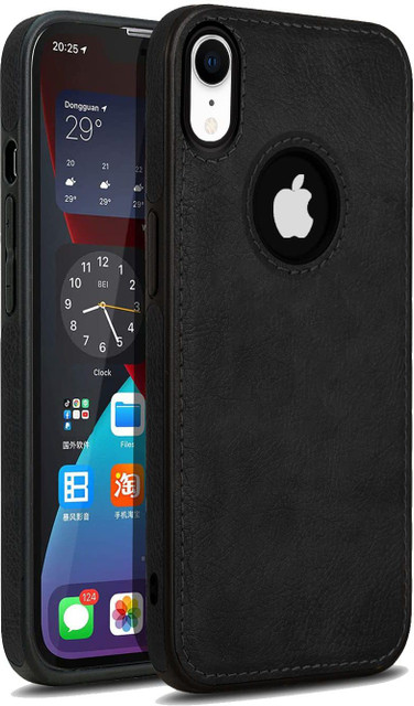 MOBILOVE Back Cover for Apple iPhone XR PU Leather Flexible Soft With  Logo View Back Case Cover