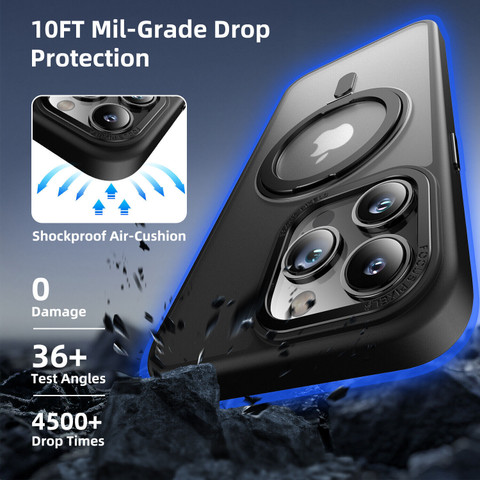 FIEUSCHE Back Cover for iPhone 15 Pro Max with Magnetic Invisible