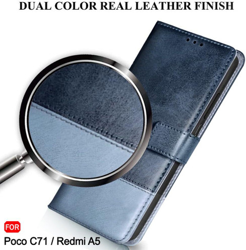 PAKME XUSIVE Flip Cover for Redmi A5 4G -Dual-Color Leather Finish