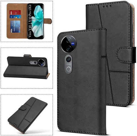 MOJIA Cover Per Vivo V40 5G, Custodia Folio Portafoglio In Pelle PU