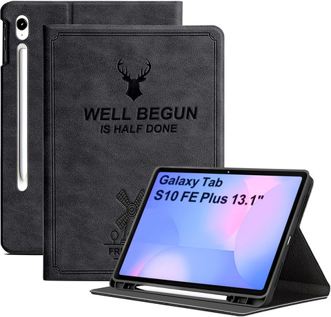 Proelite Flip Cover for Samsung Galaxy Tab S10 FE Plus inch Case, Deer  Flip case Cover with Pen Holder