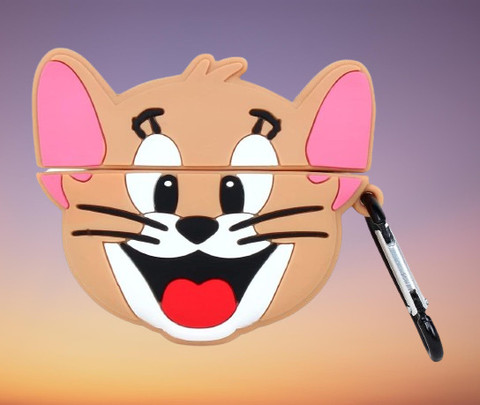 GADGETSBULK Front Back Case for Apple AirPods Pro jerry Cartoon  Character Silicon Case Cover with Keychain