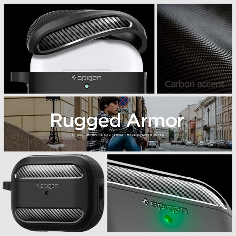 Spigen Rugged Armor Front Back Case for Airpods Pro (2022)